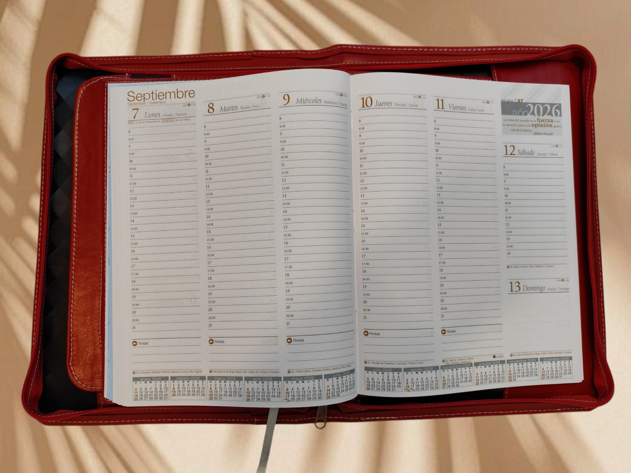 Agenda Remember 3 2026 semanal en dossier con cierre simil cuero rojo cod. 457/1411 R Agenda Remember 3 2026 semanal en dossier con cierre simil cuero rojo cod. 457/1411 R