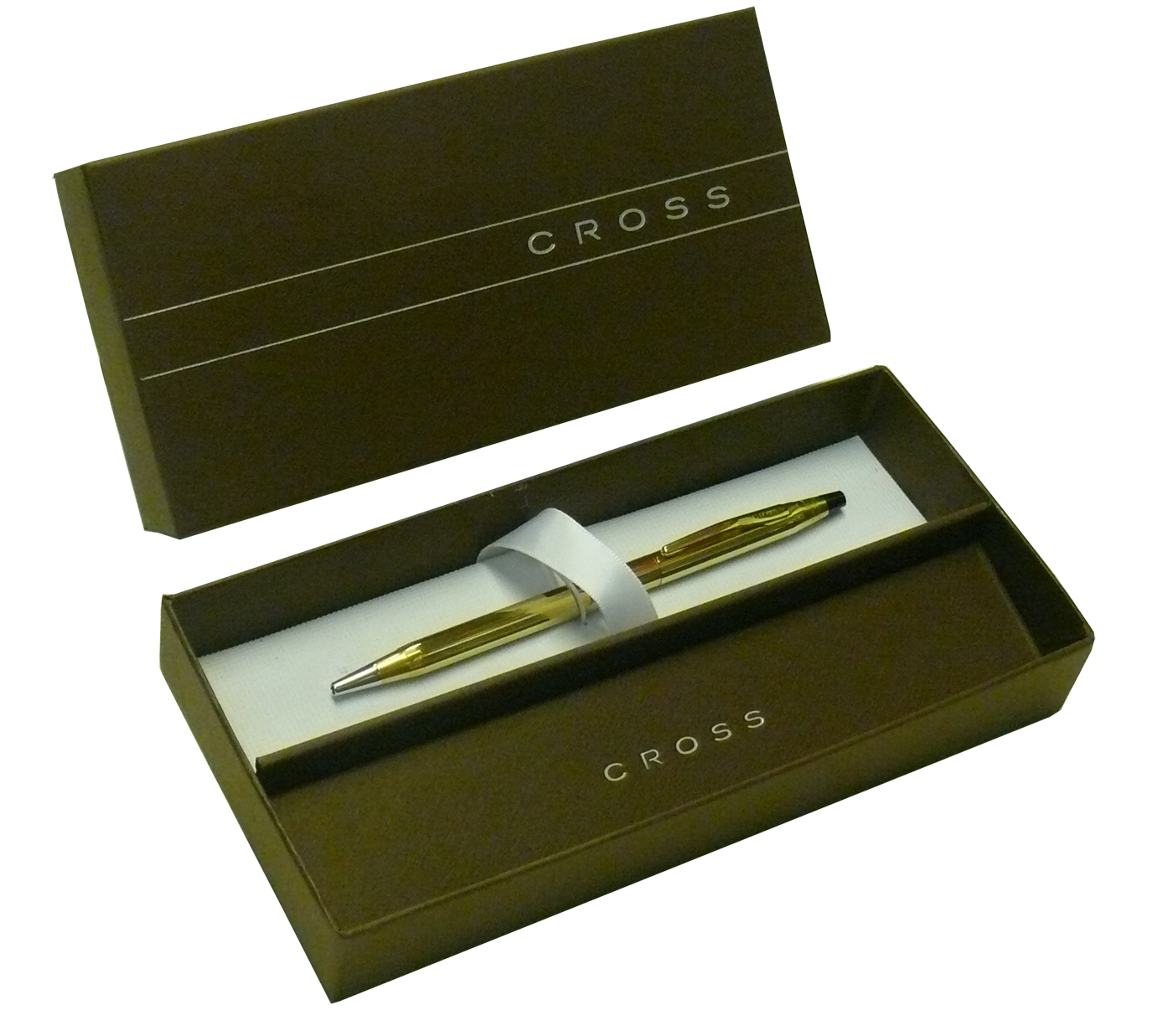 Bolígrafo Cross Century Gold laminado en oro10 K con estuche Bolígrafo Cross Century Gold laminado en oro10 K con estuche