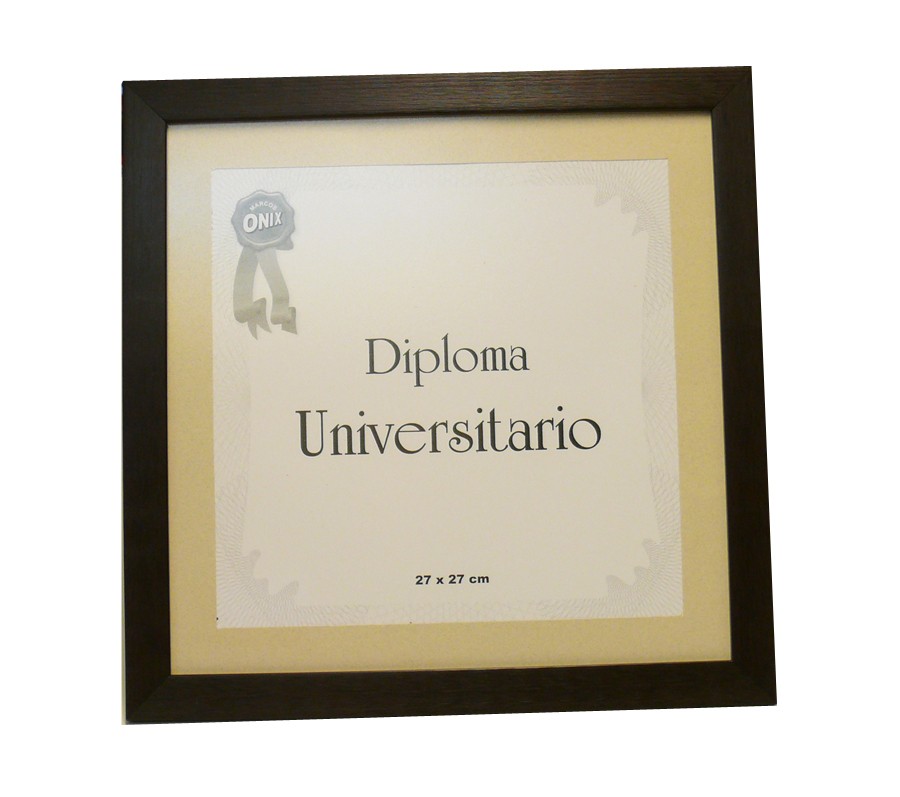 Marco para diploma universitario moldura 10 marrón con passepartout Marco para diploma universitario moldura 10 marrón con passepartout